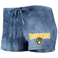 Women's Concepts Sport Navy Milwaukee Brewers Billboard Racerback Tank Top & Shorts Set