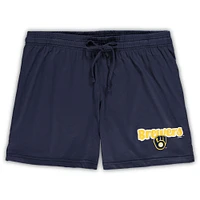 Women's Concepts Sport Navy Milwaukee Brewers Plus Cloud Tank Top & Shorts Sleep Set