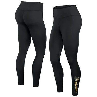 Legging noir Fanatics pour femmes des Milwaukee Brewers Wordmark Stack
