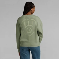 Women's Fanatics Green Milwaukee Brewers Elements Flow Pullover Sweatshirt