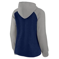 Women's Fanatics Navy/Gray Milwaukee Brewers Recharged Raglan Pullover Hoodie