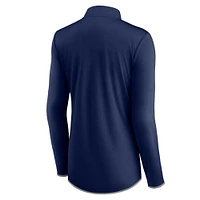 Women's Fanatics Navy Milwaukee Brewers Corner Quarter-Zip Top