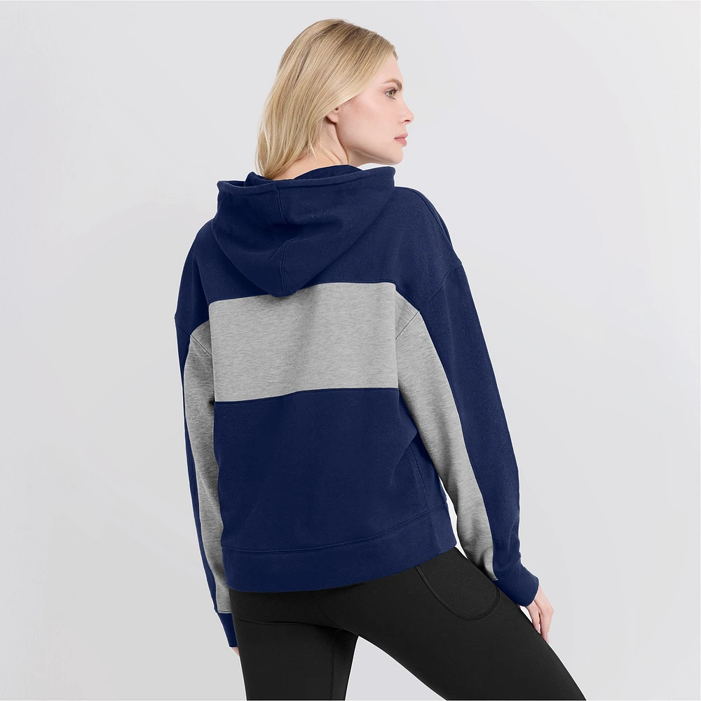 Women's Fanatics Navy Milwaukee Brewers Filled Stat Sheet Pullover Hoodie
