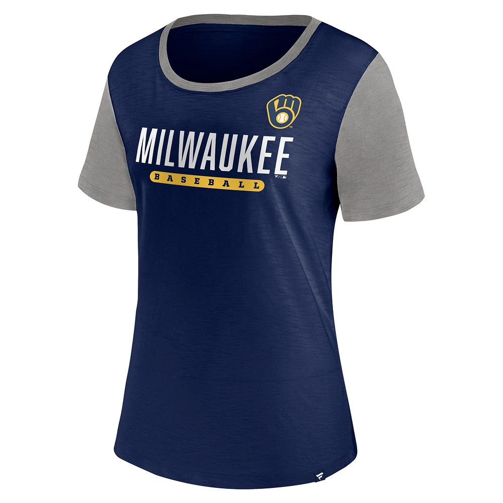 Women's Fanatics Navy Milwaukee Brewers Mound T-Shirt