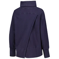 Women's Levelwear Navy Milwaukee Brewers Sunset Farm Team Pullover Sweatshirt