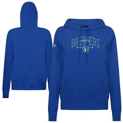 Sweat à capuche imprimé épeautre rétro Levelwear Royal Milwaukee Brewers pour femme