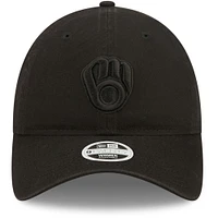 Women's New Era Milwaukee Brewers Black on Black Core Classic II 9TWENTY Adjustable Hat