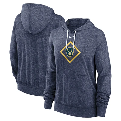 Haut à capuche léger Nike Navy Milwaukee Brewers Diamond Icon Gym Vintage pour femme