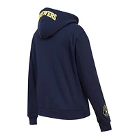 Women's Pro Standard Navy Milwaukee Brewers Classic Fleece Pullover Hoodie