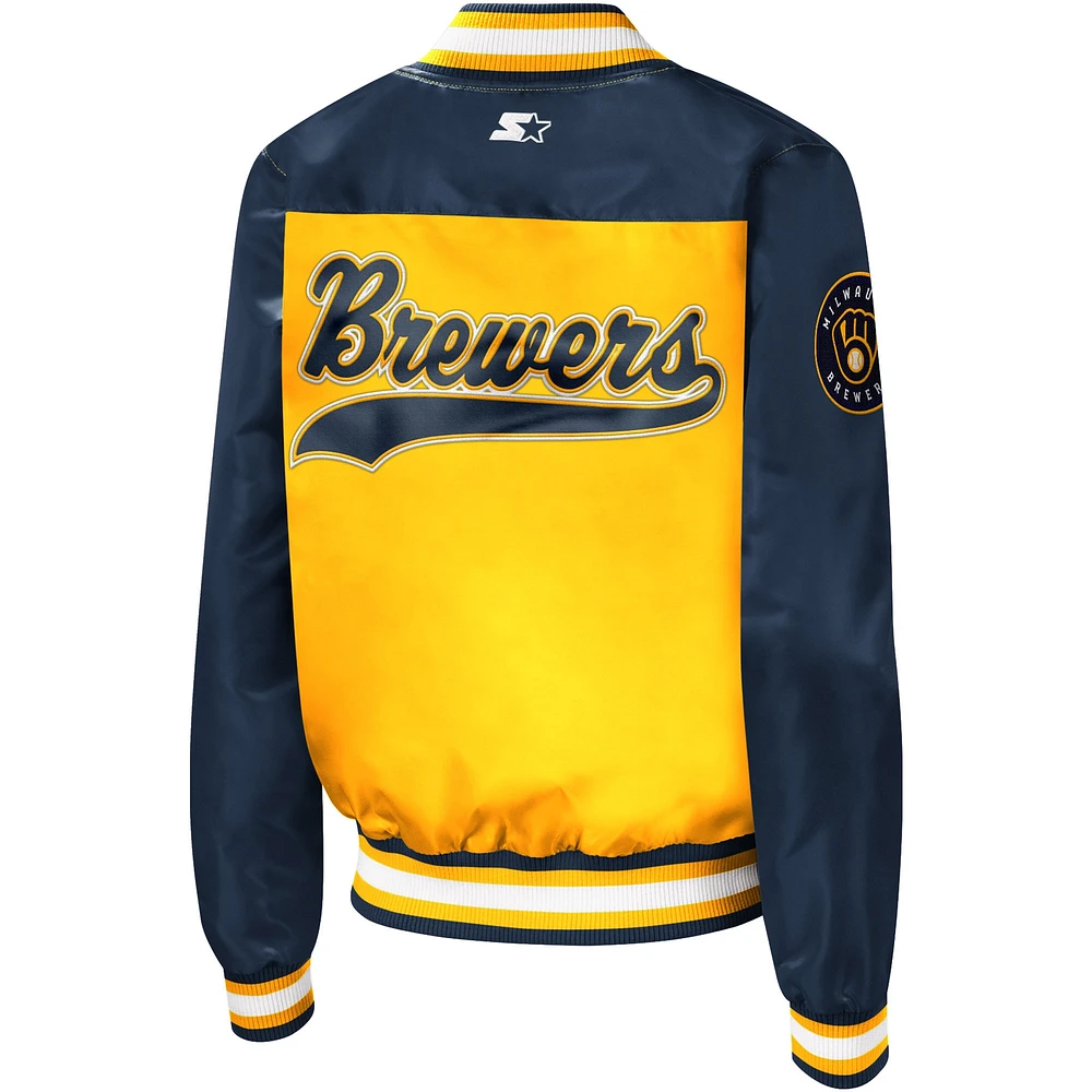 Women's Starter Gold Milwaukee Brewers The Legend Full-Snap Jacket