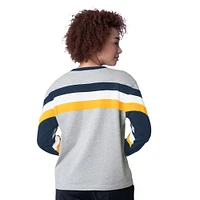 Women's Starter Heather Gray Milwaukee Brewers Triple A Fashion Color Block Long Sleeve Top