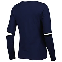 Women's Touch Navy Milwaukee Brewers Formation Long Sleeve T-Shirt