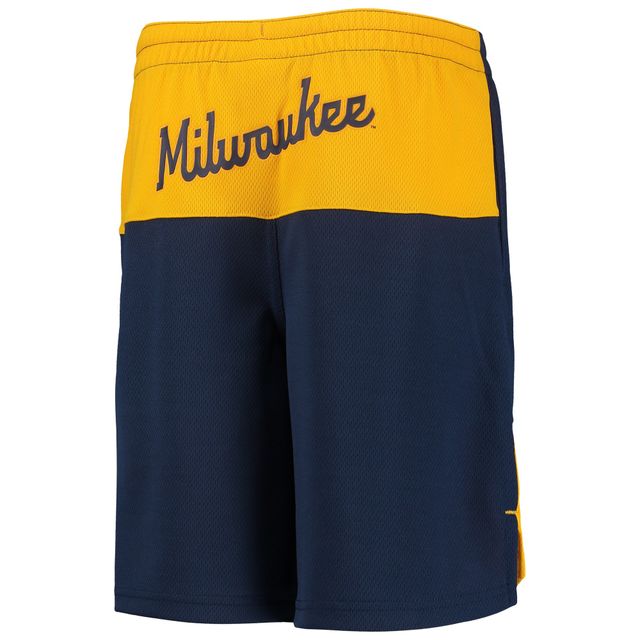 Christian Yelich Navy Milwaukee Brewers Pandemonium Short avec nom et numéro pour jeune