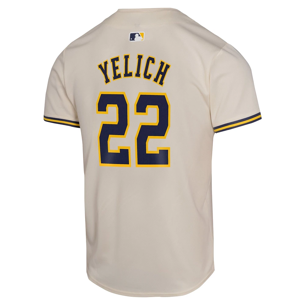 Youth Nike Christian Yelich Cream Milwaukee Brewers Home Game Player Jersey