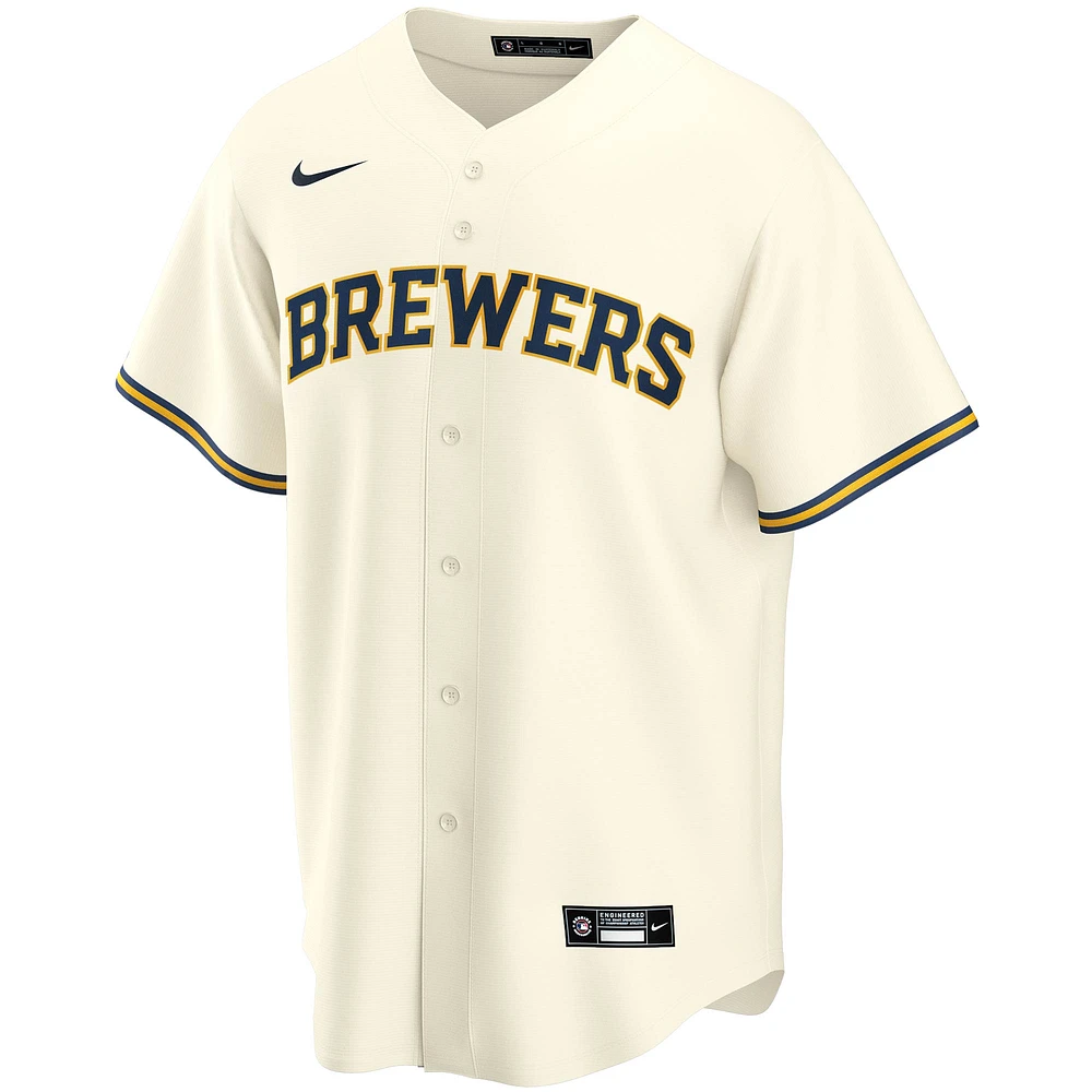 Youth Nike Christian Yelich Cream Milwaukee Brewers Home Replica Player - Jersey