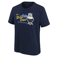 Youth Nike Navy Milwaukee Brewers 2023 City Connect Team T-Shirt