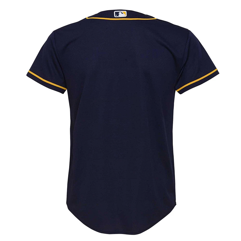 Youth Nike Navy Milwaukee Brewers Alternate Replica Team - Jersey