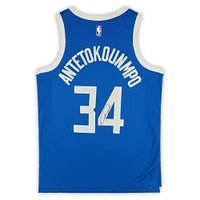Giannis Antetokounmpo Milwaukee Bucks Autographed Nike 2024-25 Blue City Edition Swingman Jersey 