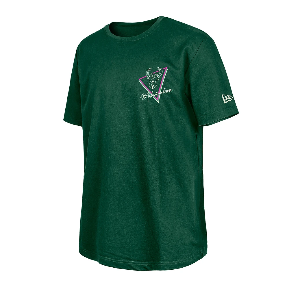 Men's New Era  Hunter Green Milwaukee Bucks Glow-in-the-Dark T-Shirt