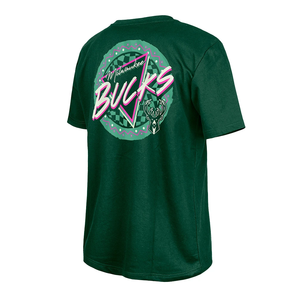 Men's New Era  Hunter Green Milwaukee Bucks Glow-in-the-Dark T-Shirt