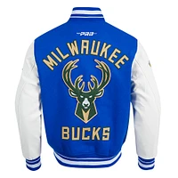 Men's Pro Standard  Blue Milwaukee Bucks 2024/25 City Edition Wool Varsity Full-Zip Jacket