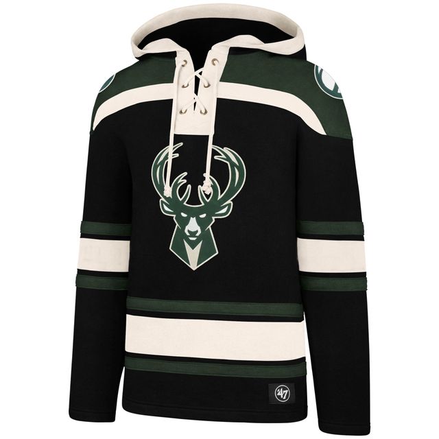 Hommes '47 Black Milwaukee Bucks Lacer - Chandail à capuchon