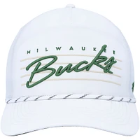 Men's '47  White Milwaukee Bucks Downburst Hitch Snapback Hat