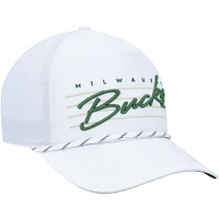 Men's '47  White Milwaukee Bucks Downburst Hitch Snapback Hat