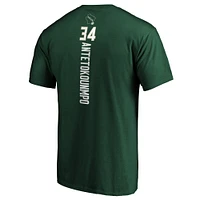 Men's Fanatics Giannis Antetokounmpo Hunter Green Milwaukee Bucks Playmaker Name & Number T-Shirt