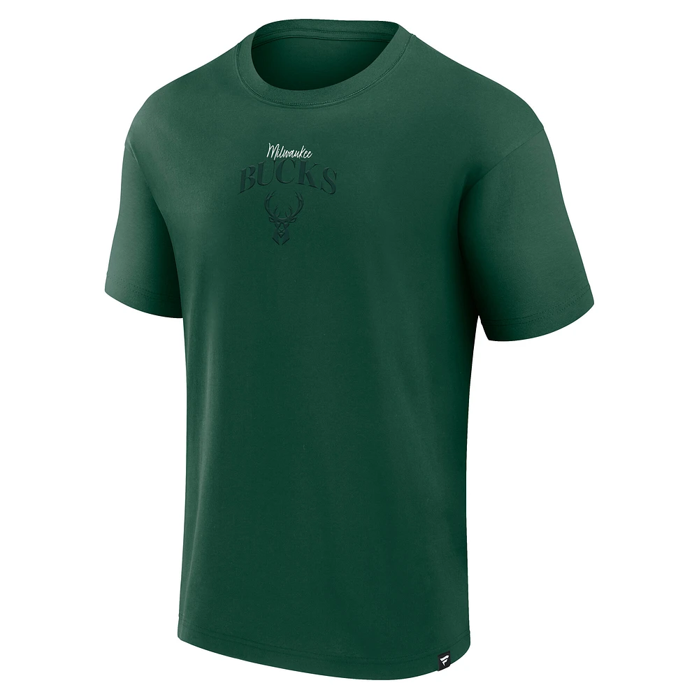 T-shirt de presse Full Court la collection Crossover Milwaukee Bucks Fanatics Hunter Green pour hommes