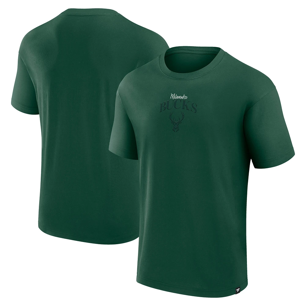 T-shirt de presse Full Court la collection Crossover Milwaukee Bucks Fanatics Hunter Green pour hommes