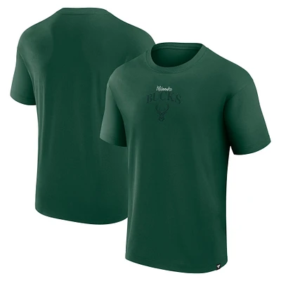 T-shirt de presse Full Court la collection Crossover Milwaukee Bucks Fanatics Hunter Green pour hommes