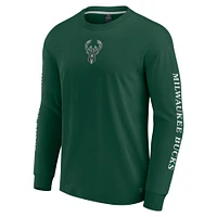 Men's Fanatics Hunter Green Milwaukee Bucks Elements Strive Long Sleeve T-Shirt