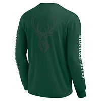 Men's Fanatics Hunter Green Milwaukee Bucks Elements Strive Long Sleeve T-Shirt