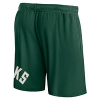 Men's Fanatics Hunter Green Milwaukee Bucks Free Throw Mesh Shorts