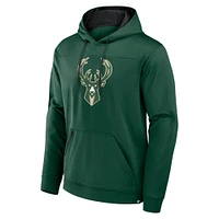 Men's Fanatics  Hunter Green Milwaukee Bucks Reserve Defender Pullover Hoodie
