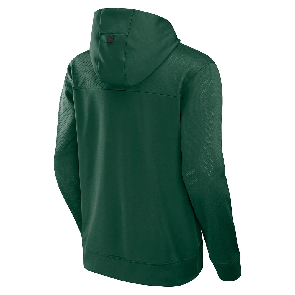 Men's Fanatics  Hunter Green Milwaukee Bucks Reserve Defender Pullover Hoodie