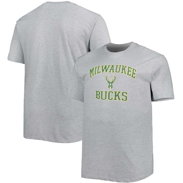 T-shirt Big & Tall Heart Soul des Milwaukee Bucks gris chiné pour homme