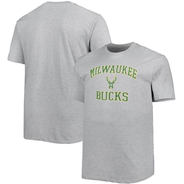 T-shirt Big & Tall Heart Soul des Milwaukee Bucks gris chiné pour homme