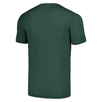Men's Homage Damian Lillard Hunter Green Milwaukee Bucks Caricature Tri-Blend T-Shirt