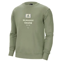 Men's Jordan Brand Green Milwaukee Bucks Courtside Statement Edition Heavyweight Pullover Sweatshirt