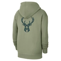 Men's Jordan Brand Green Milwaukee Bucks Courtside Statement Edition Pullover Hoodie
