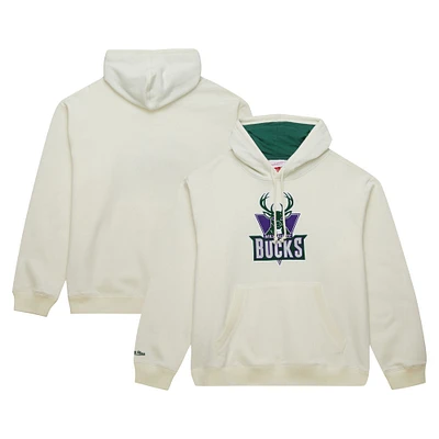 Sweat à capuche vintage crème Milwaukee Bucks Hardwood Classics Mitchell & Ness pour hommes