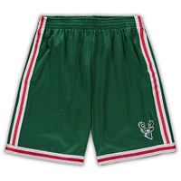 Men's Mitchell & Ness Green Milwaukee Bucks Big Tall Hardwood Classics Team Swingman Shorts