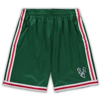 Men's Mitchell & Ness Green Milwaukee Bucks Big Tall Hardwood Classics Team Swingman Shorts