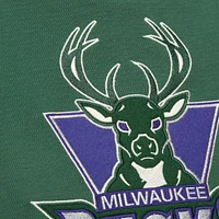 Men's Mitchell & Ness Green Milwaukee Bucks Hardwood Classics Lightweight Thermal Pullover Hoodie