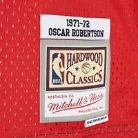 Men's Mitchell & Ness Oscar Robertson Green/Red Milwaukee Bucks Hardwood Classics 1971/72 Split Swingman Jersey