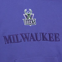Men's Mitchell & Ness  Purple Milwaukee Bucks Hardwood Classics Team OG 3.0 Pullover Hoodie