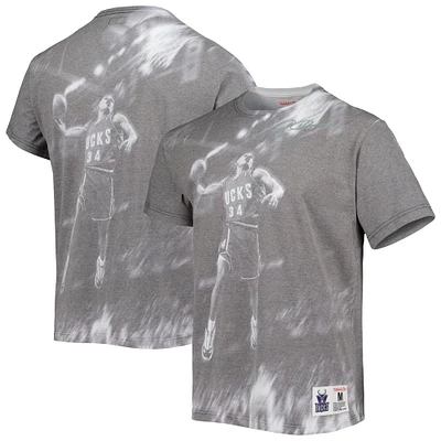 T-shirt pour homme Mitchell & Ness Ray Allen gris chiné Milwaukee Bucks Above The Rim