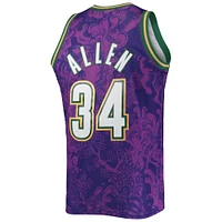 Men's Mitchell & Ness Ray Allen Purple Milwaukee Bucks Hardwood Classics 2000/01 Lunar New Year Swingman Jersey